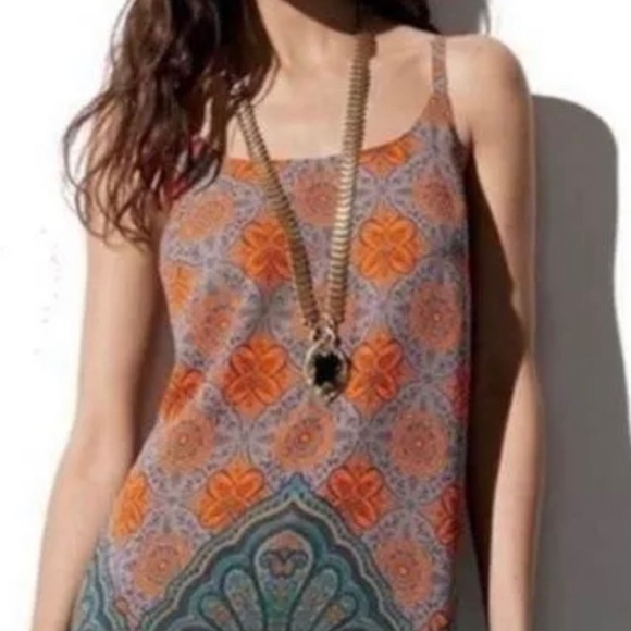 Cabi Arabesque Boho Print Gray Orange  #3082 Sz S - Picture 2 of 8